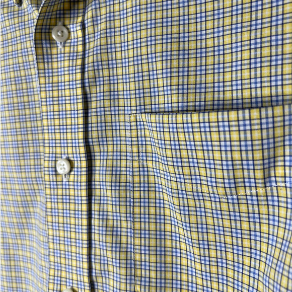 Lauren Ralph Lauren Men's Shirt in Yellow and Blue Check Non Iron Size 15 32-33 - Picture 2 of 5